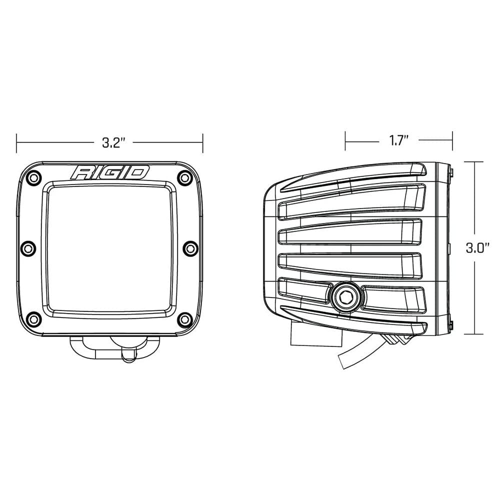 RIGID Industries D-Series Spot w/Amber Pro Lens - Pair [20252] - The Happy Skipper