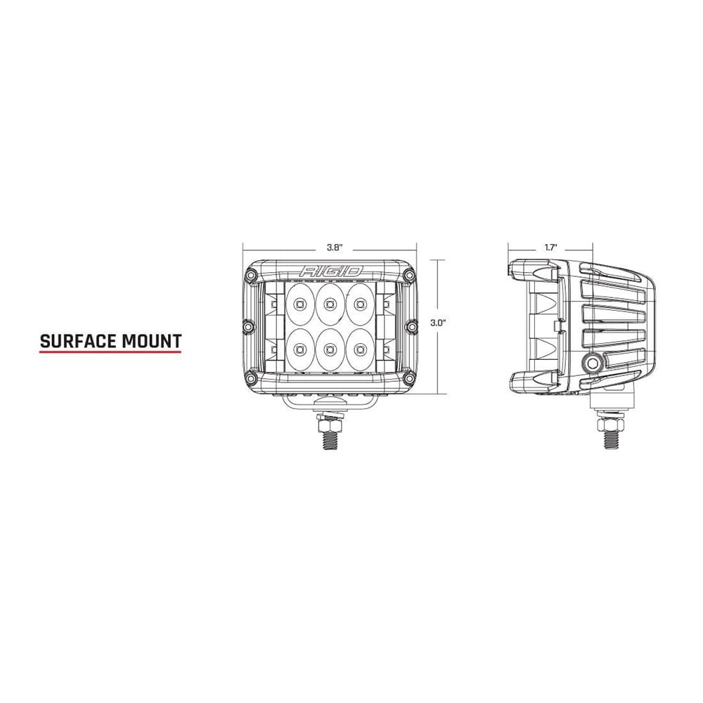 RIGID Industries D-SS Series PRO Spot LED Surface Mount - Pair - White [862213] - The Happy Skipper