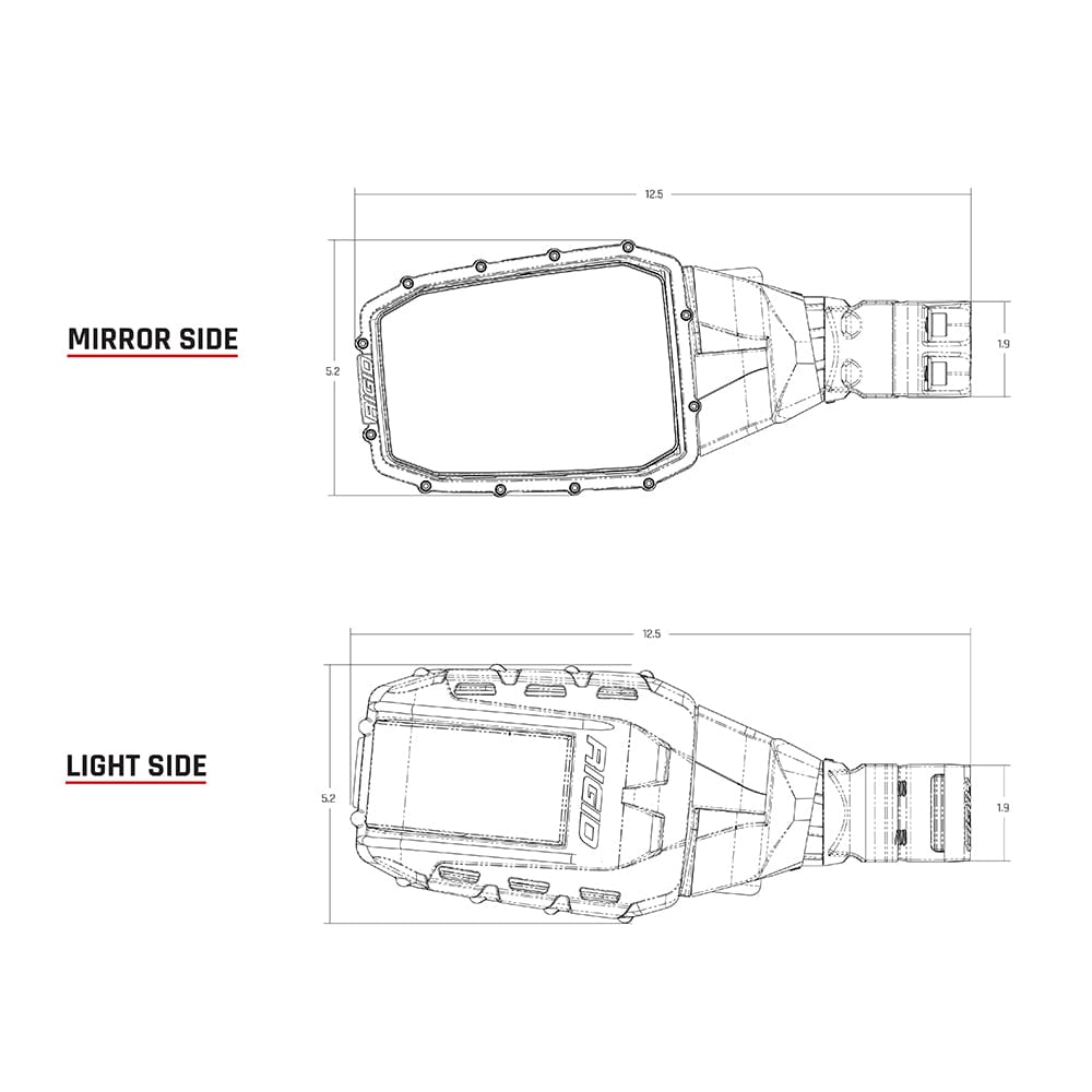 RIGID Industries Reflect Mirror Light - Black (Pair) [64011] - The Happy Skipper