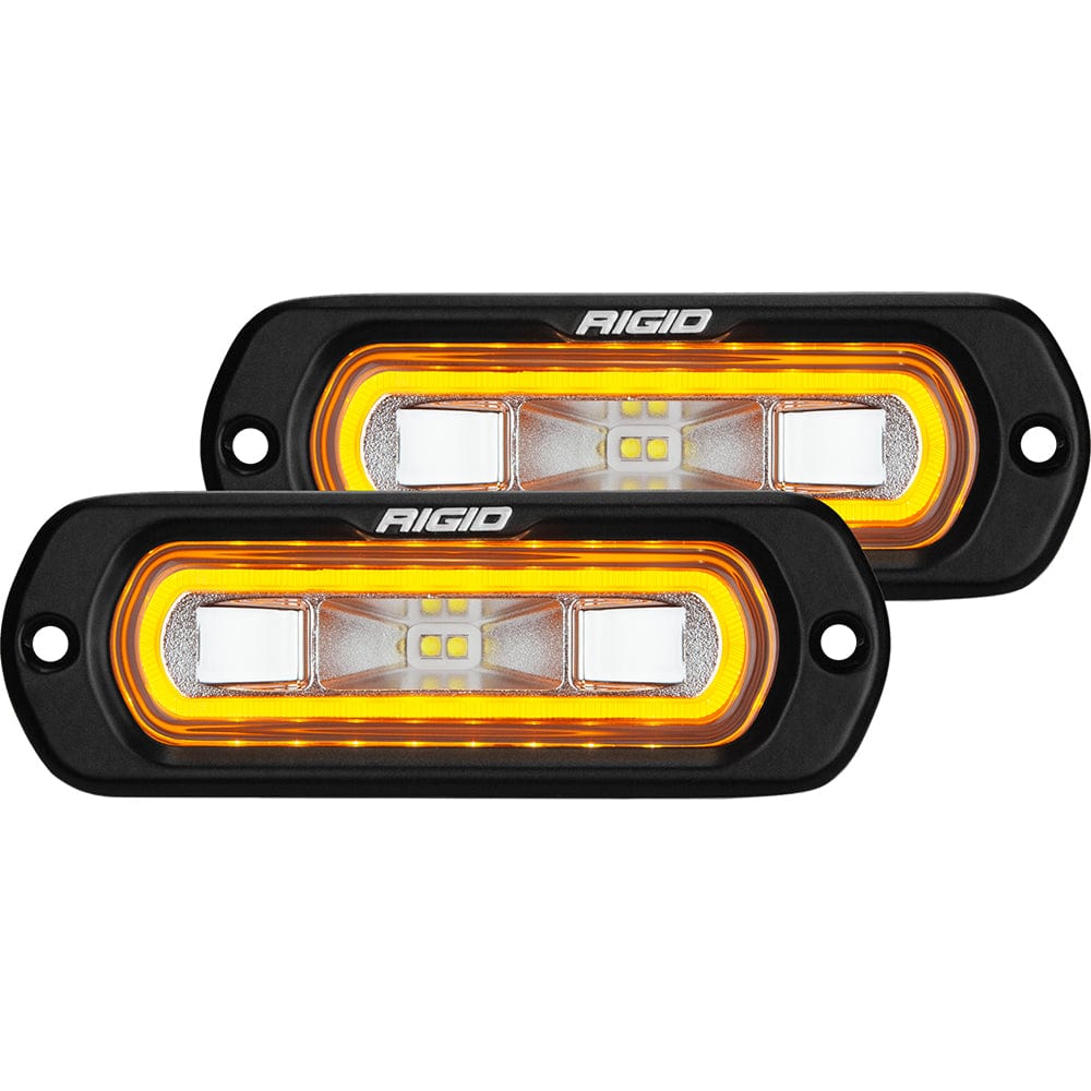 RIGID Industries SR-L Series Flush Mount Spreader Light - Black Housing - Amber Halo [53223] - The Happy Skipper