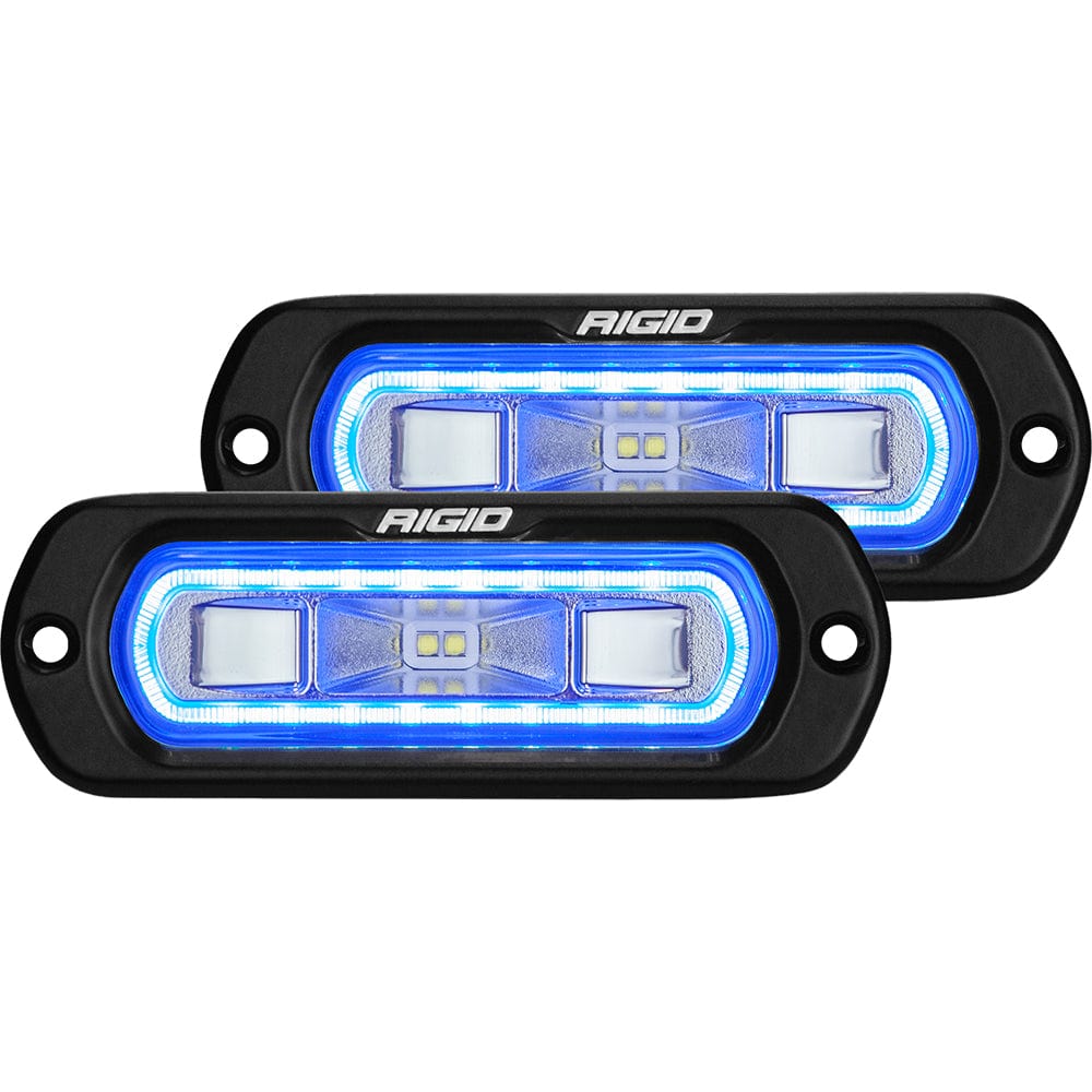 RIGID Industries SR-L Series Flush Mount Spreader Light - Black Housing - Blue Halo [53221] - The Happy Skipper