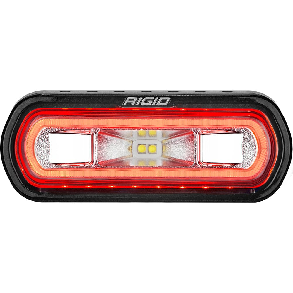 RIGID Industries SR-L Series Marine Spreader Light - Black Surface Mount - White Light w/Red Halo [52102] - The Happy Skipper