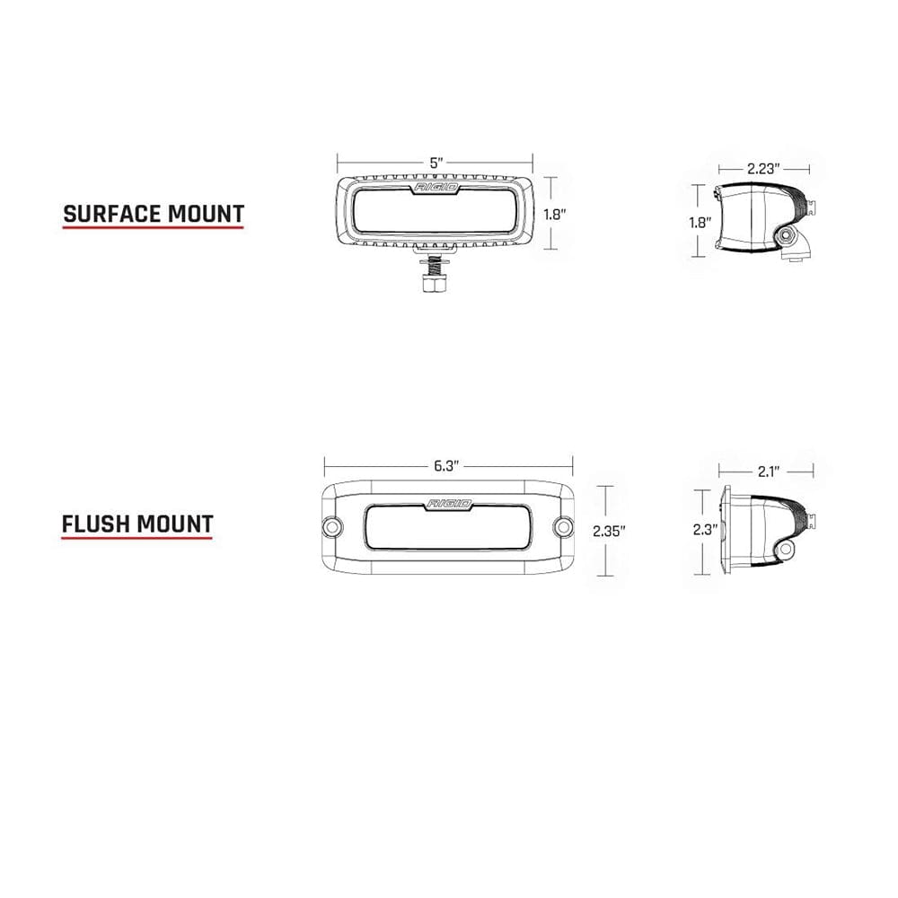RIGID Industries SR-Q PRO Back Up Light Kit - Surface Mount Diffused - Pair - Black [980023] - The Happy Skipper