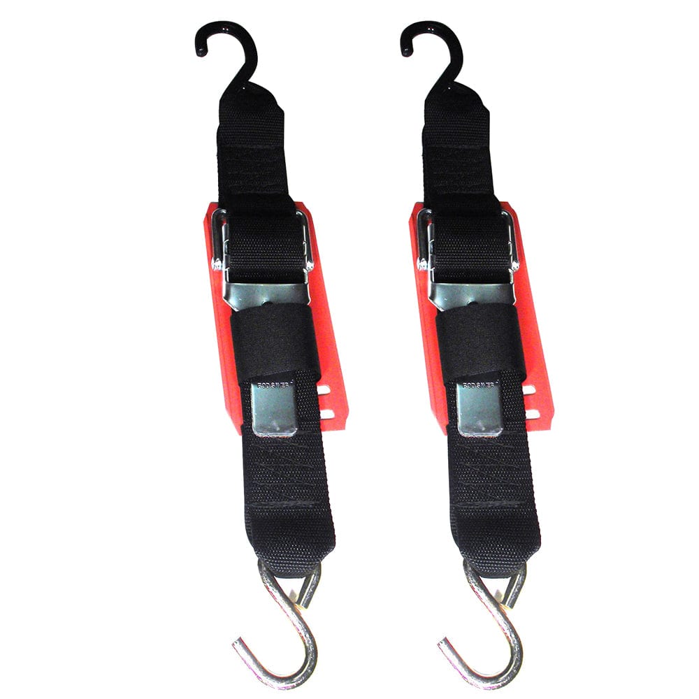 Rod Saver Paddle Buckle Trailer Tie-Down w/Vinyl Pad - 2" x 2 - Pair [2PB2VP] - The Happy Skipper