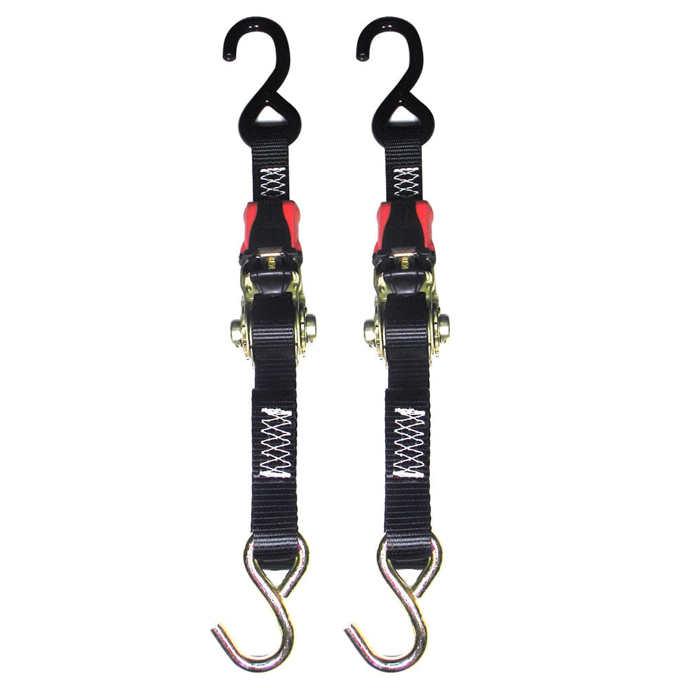 Rod Saver Rubber Ratchet Tie-Down - 1" x 3 - Pair [RTD3] - The Happy Skipper
