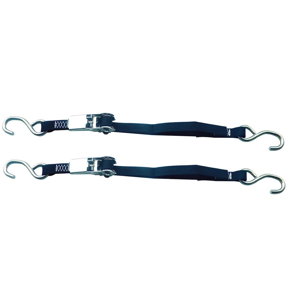 Rod Saver Stainless Steel Ratchet Tie-Down - 1" x 4 - Pair [SSRTD4] - The Happy Skipper