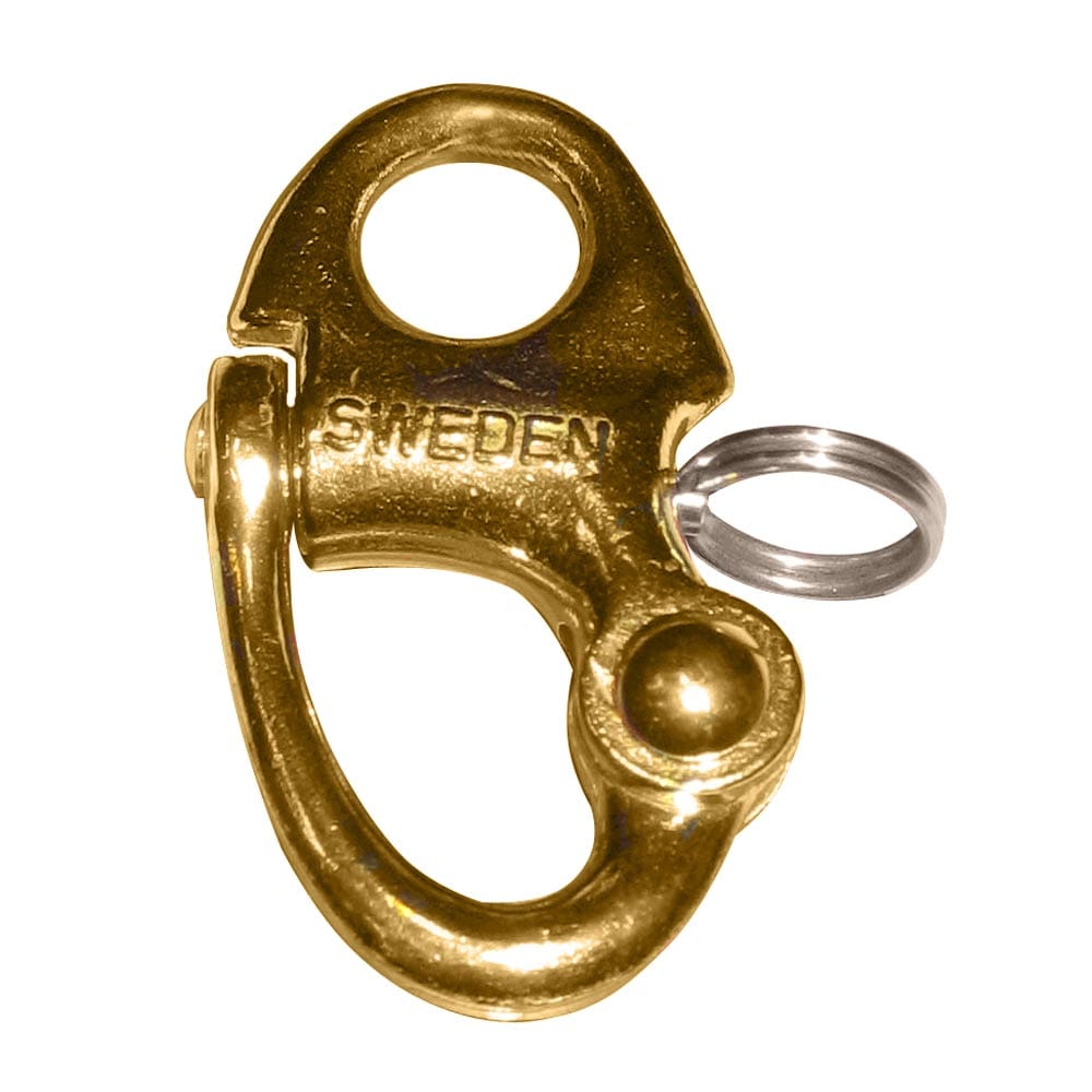 Ronstan Brass Snap Shackle - Fixed Bail - 59.3mm (2-5/16") Length [RF6002] - The Happy Skipper