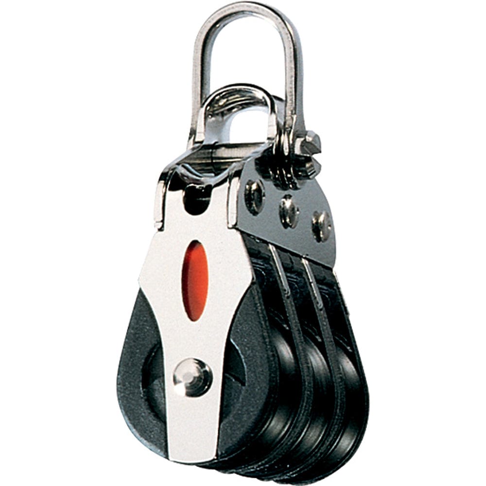 Ronstan Series 20 ball Bearing Block - Triple - 2-Axis Shackle head [RF20302] - The Happy Skipper