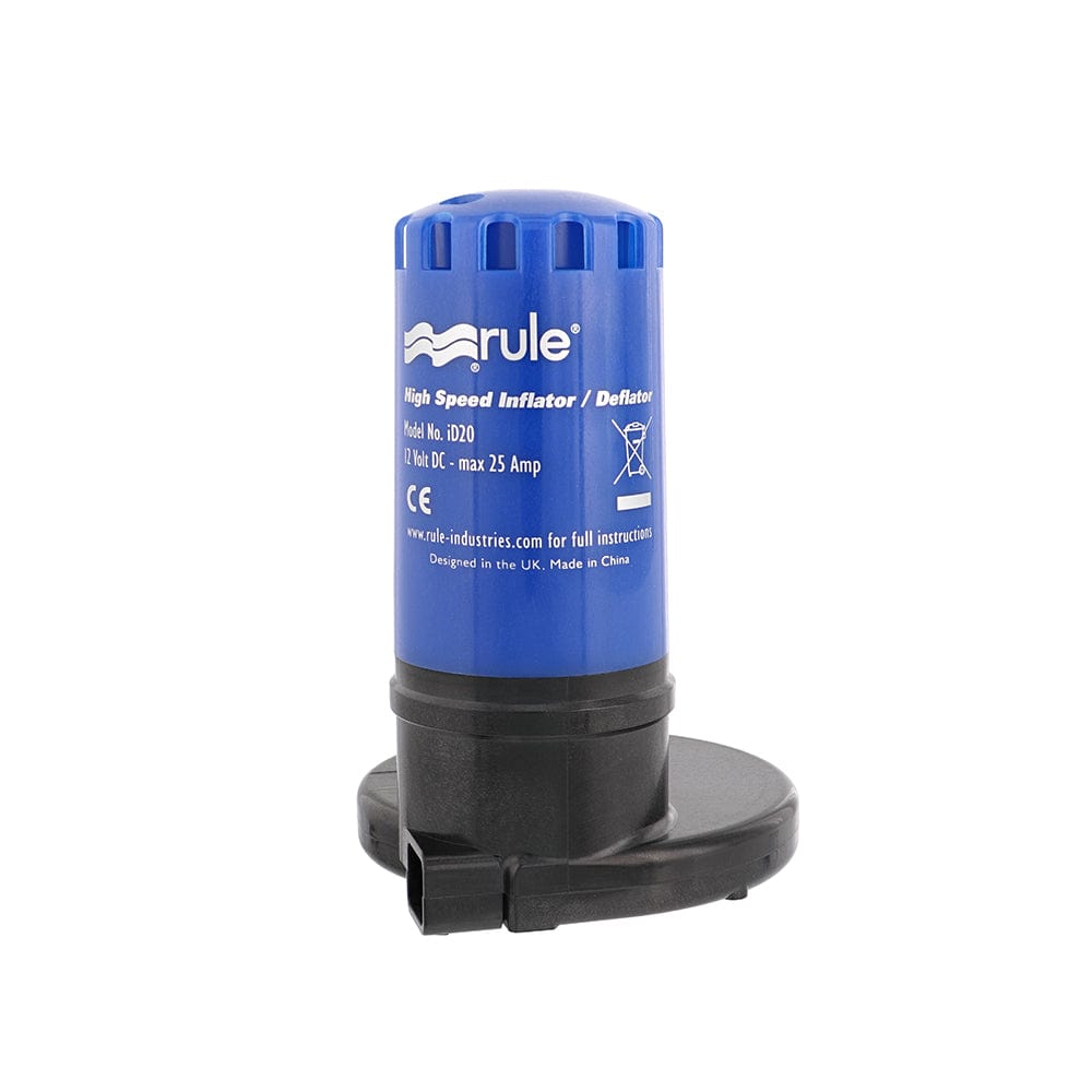 Rule ID20 High-Speed Inflator/Deflator 12V Portable Pump w/Multiple Valve Options [ID20] - The Happy Skipper