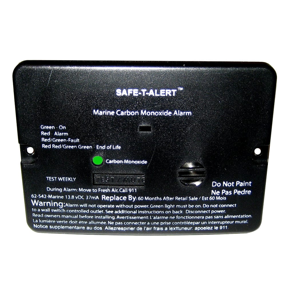 Safe-T-Alert 62 Series Carbon Monoxide Alarm - 12V - 62-542-Marine - Flush Mount - Black [62-542-MARINE-BLK] - The Happy Skipper