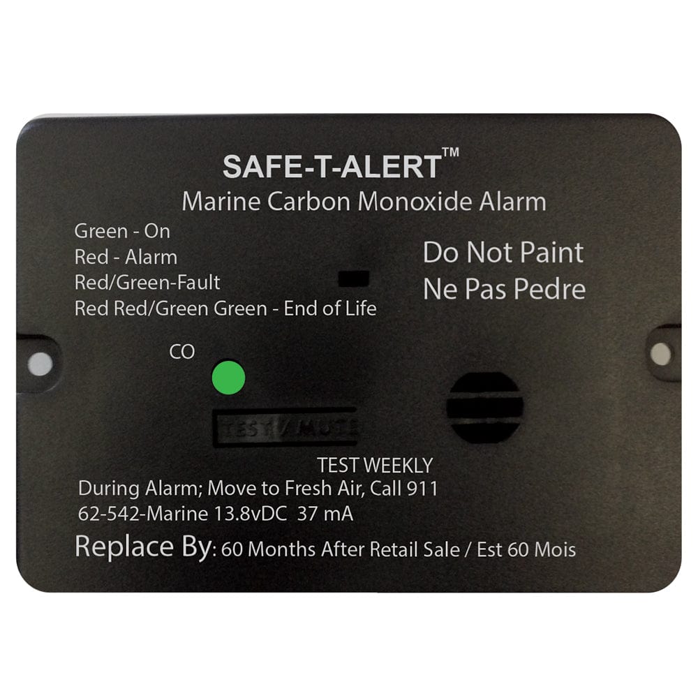 Safe-T-Alert 62 Series Carbon Monoxide Alarm w/Relay - 12V - 62-542-R-Marine - Flush Mount - Black [62-542-R-MARINE-BL] - The Happy Skipper