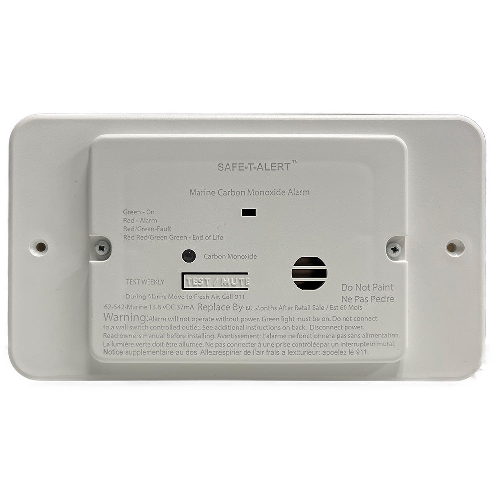 Safe-T-Alert 62 Series Marine Carbon Monoxide - Flush Mount - White - 12V w/Trim Ring [62-542-TR-WT-M] - The Happy Skipper