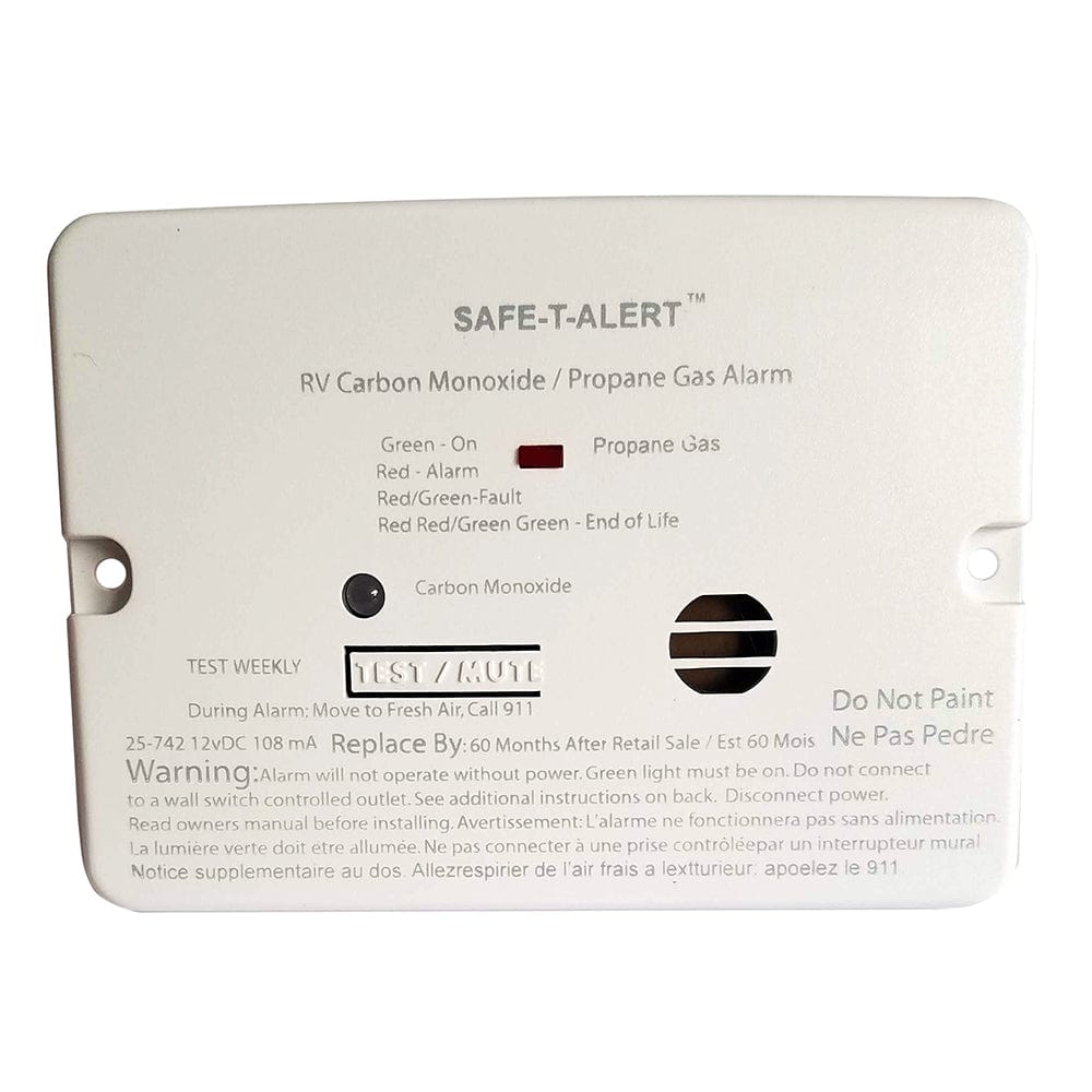 Safe-T-Alert Combo Carbon Monoxide Propane Alarm - Flush Mount - Mini - White [25-742-WHT] - The Happy Skipper
