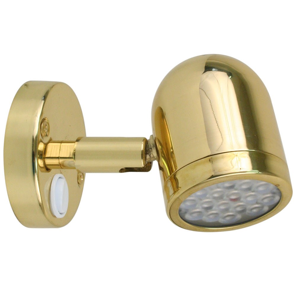 Scandvik LED Brass Reading Light - 10-30V [19052P] - The Happy Skipper