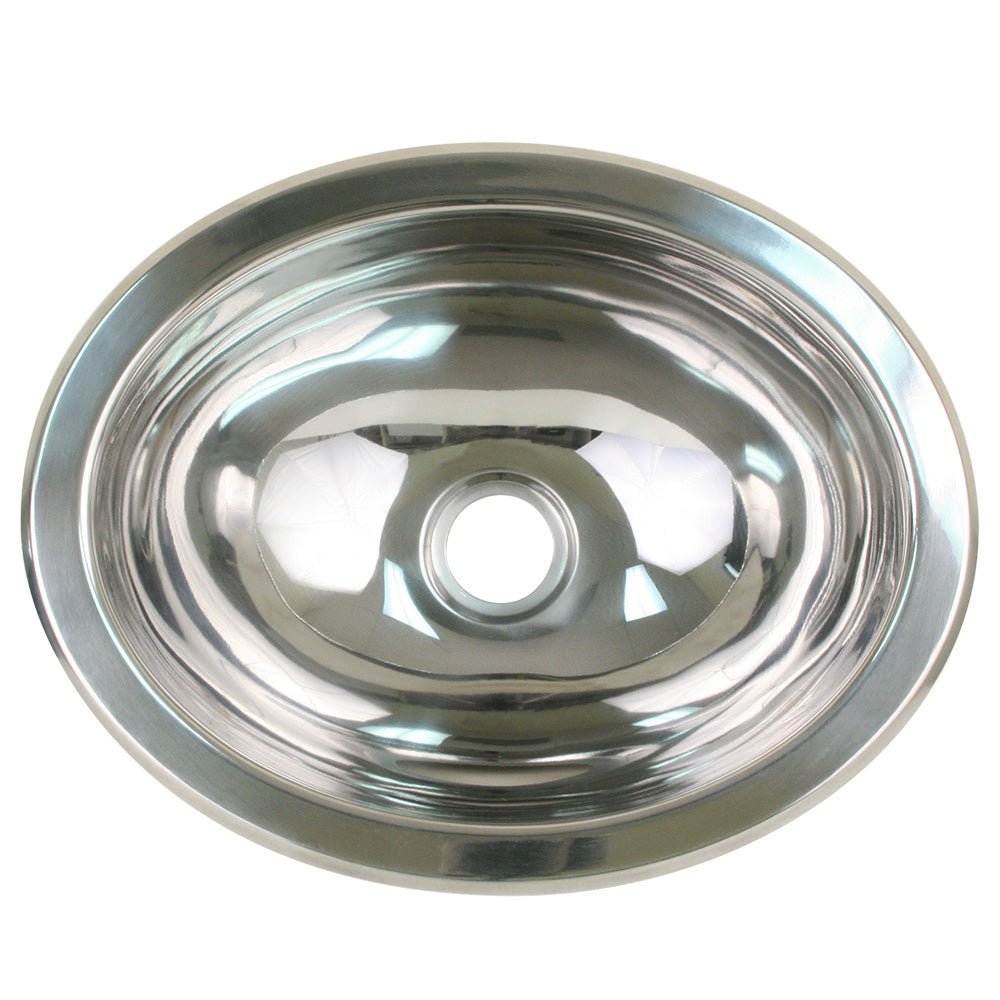 Scandvik Polished SS Oval Sink - 13.25" x 10.5" [10280] - The Happy Skipper