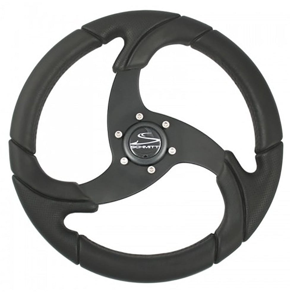 Schmitt Marine Folletto 14.2" Wheel - Black Polyurethane - 3/4" Tapered Shaft w/Black Center Cap [PU021104-R] - The Happy Skipper