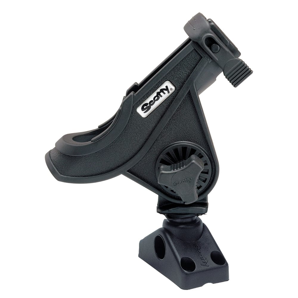 Scotty 280 Bait Caster/Spinning Rod Holder w/241 Deck/Side Mount - Black [280-BK] - The Happy Skipper