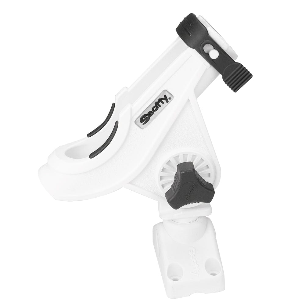 Scotty 280 Bait Caster/Spinning Rod Holder w/241 Deck/Side Mount - White [280-WH] - The Happy Skipper