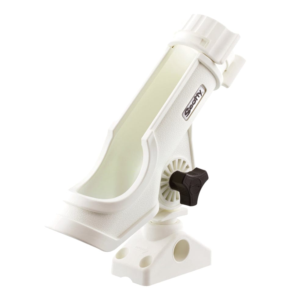 Scotty Powerlock Rod Holder White w/241 Side/Deck Mount [230-WH] - The Happy Skipper