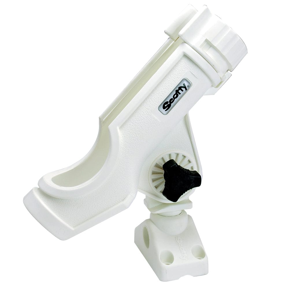 Scotty Powerlock Rod Holder White w/241 Side/Deck Mount [230-WH] - The Happy Skipper