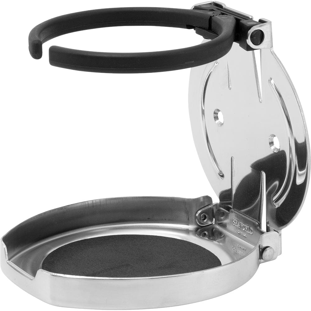 Sea-Dog Adjustable Folding Drink Holder - 304 Stainless Steel [588250-1] - The Happy Skipper