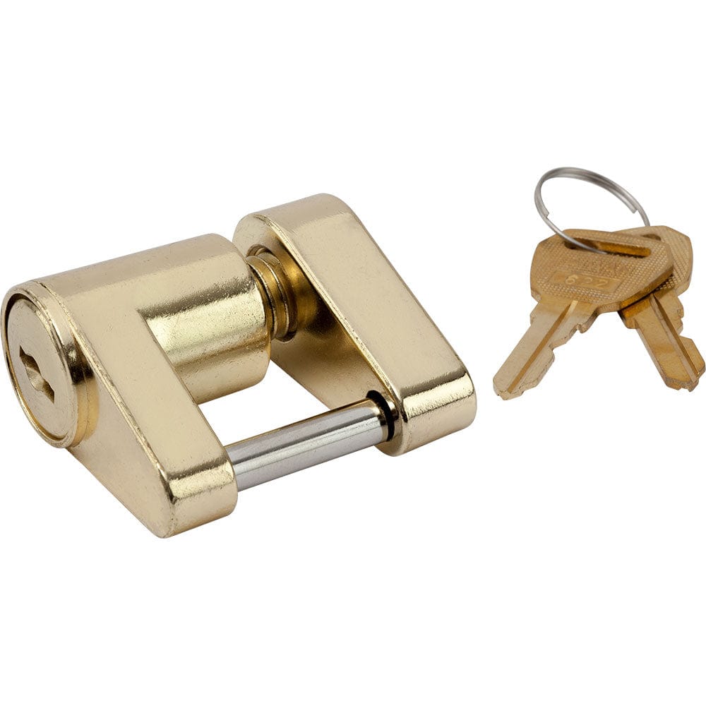 Sea-Dog Brass Plated Coupler Lock - 2 Piece [751030-1] - The Happy Skipper
