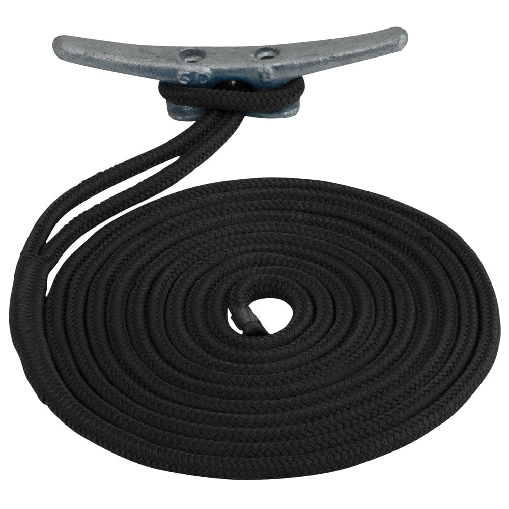 Sea-Dog Double Braided Nylon Dock Line - 5/8" x 20 - Black [302116020BK-1] - The Happy Skipper