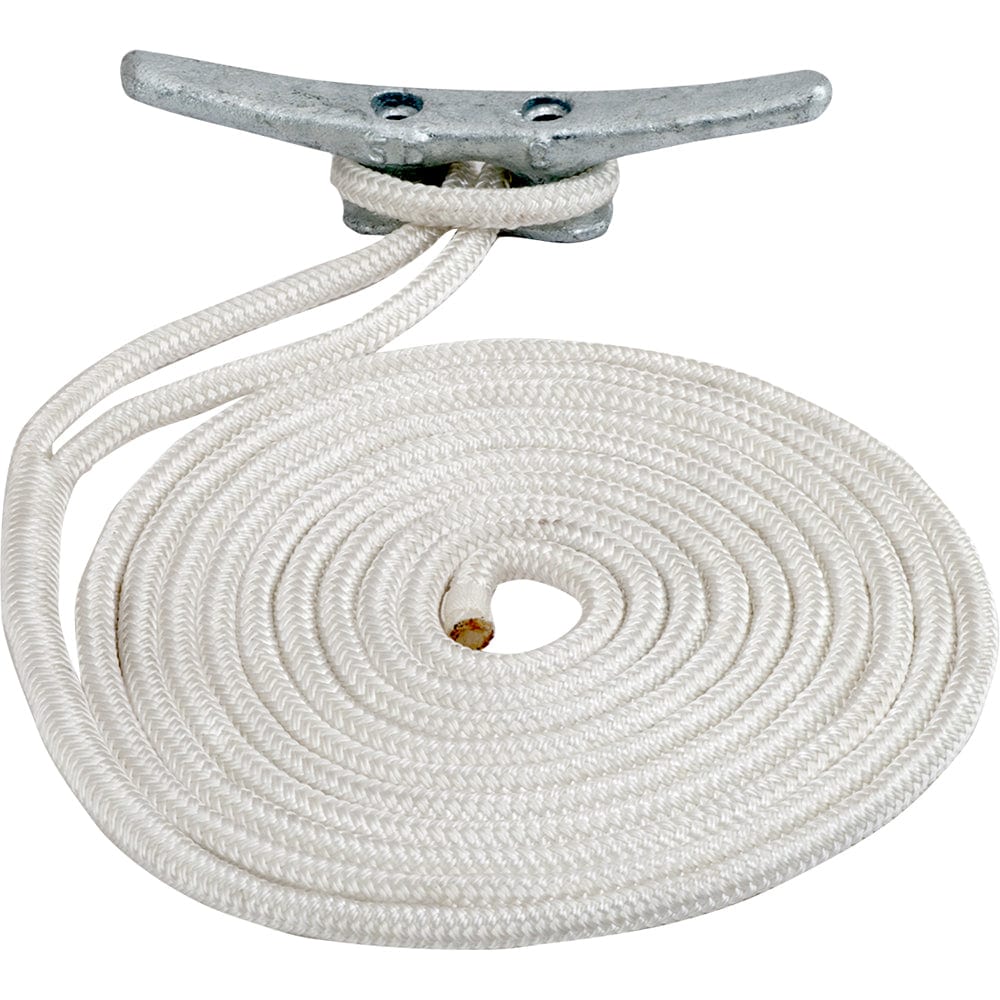 Sea-Dog Double Braided Nylon Dock Line - 5/8" x 25 - White [302116025WH-1] - The Happy Skipper