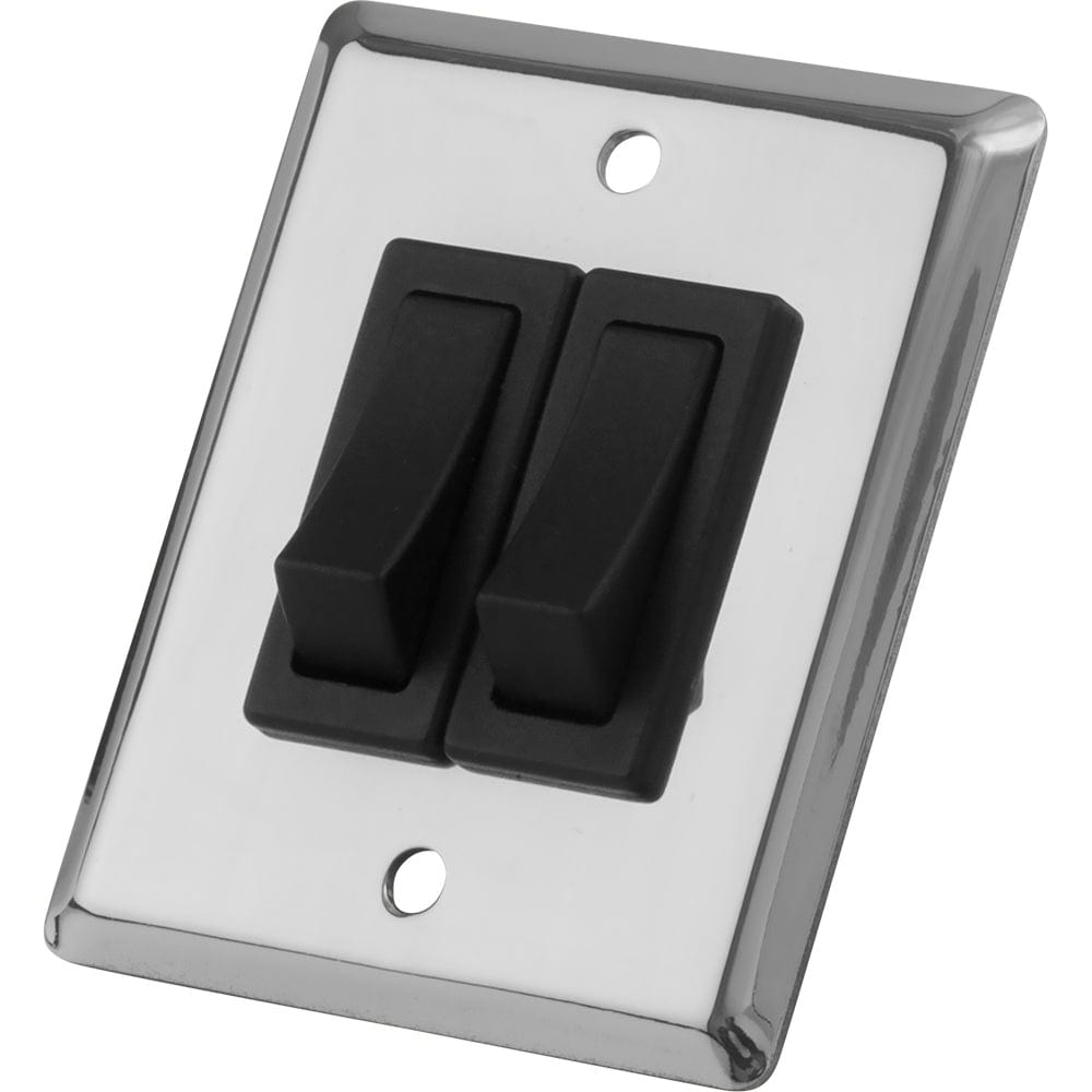 Sea-Dog Double Gang Wall Switch - Stainless Steel [403020-1] - The Happy Skipper