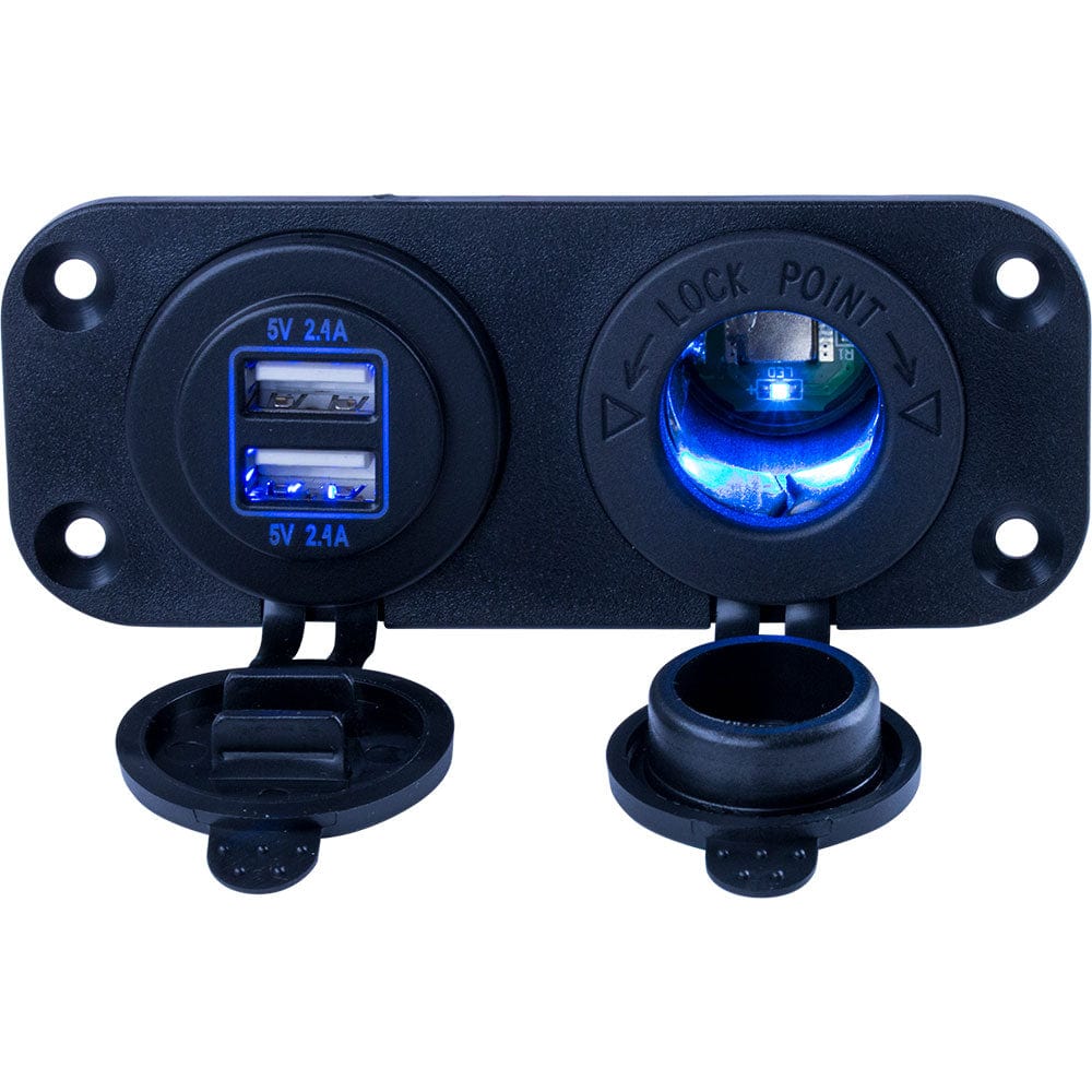 Sea-Dog Double USB Power Socket Panel [426505-1] - The Happy Skipper