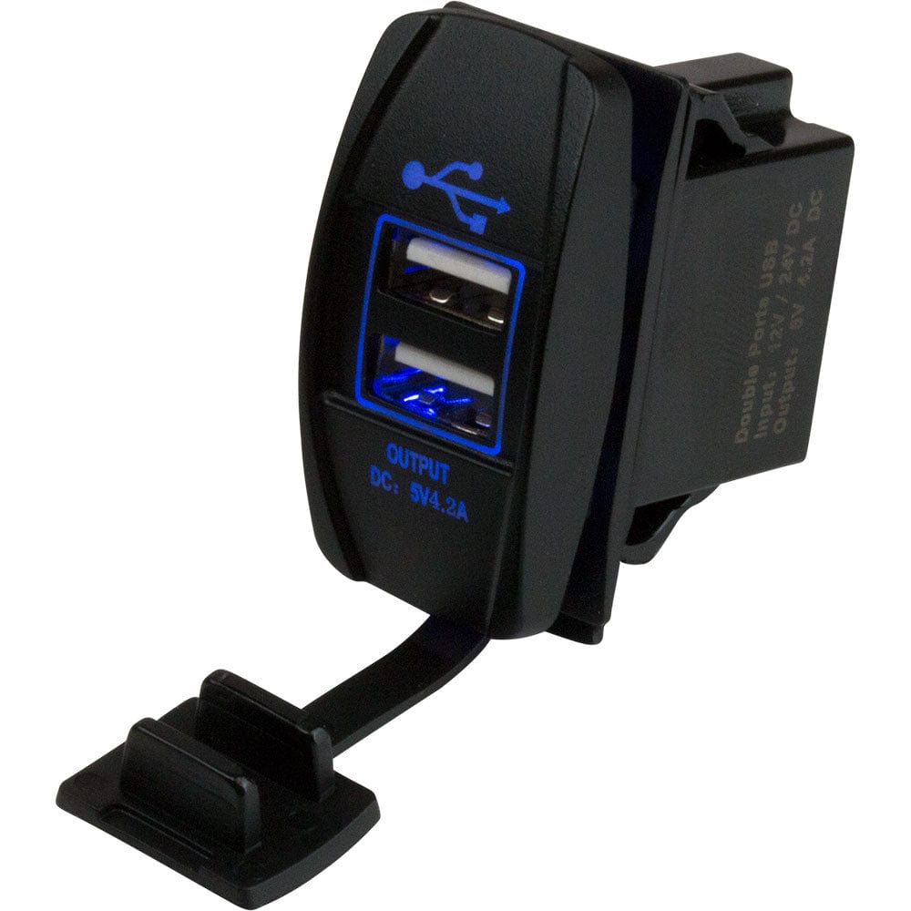 Sea-Dog Dual USB Rocker Switch Style Power Socket [426520-1] - The Happy Skipper