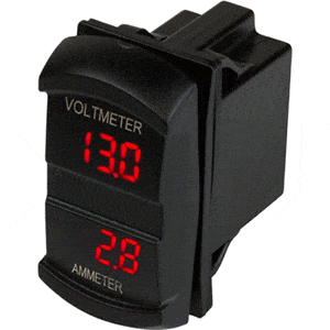 Sea-Dog Dual Volt/Amp Meter Rocker Style Switch [421645-1] - The Happy Skipper