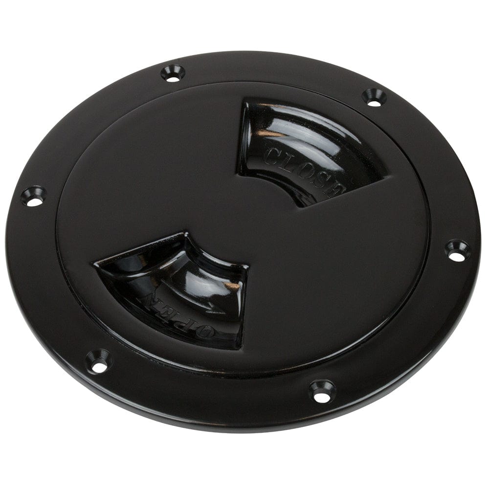 Sea-Dog Quarter-Turn Smooth Deck Plate w/Internal Collar - Black - 4" [336345-1] - The Happy Skipper