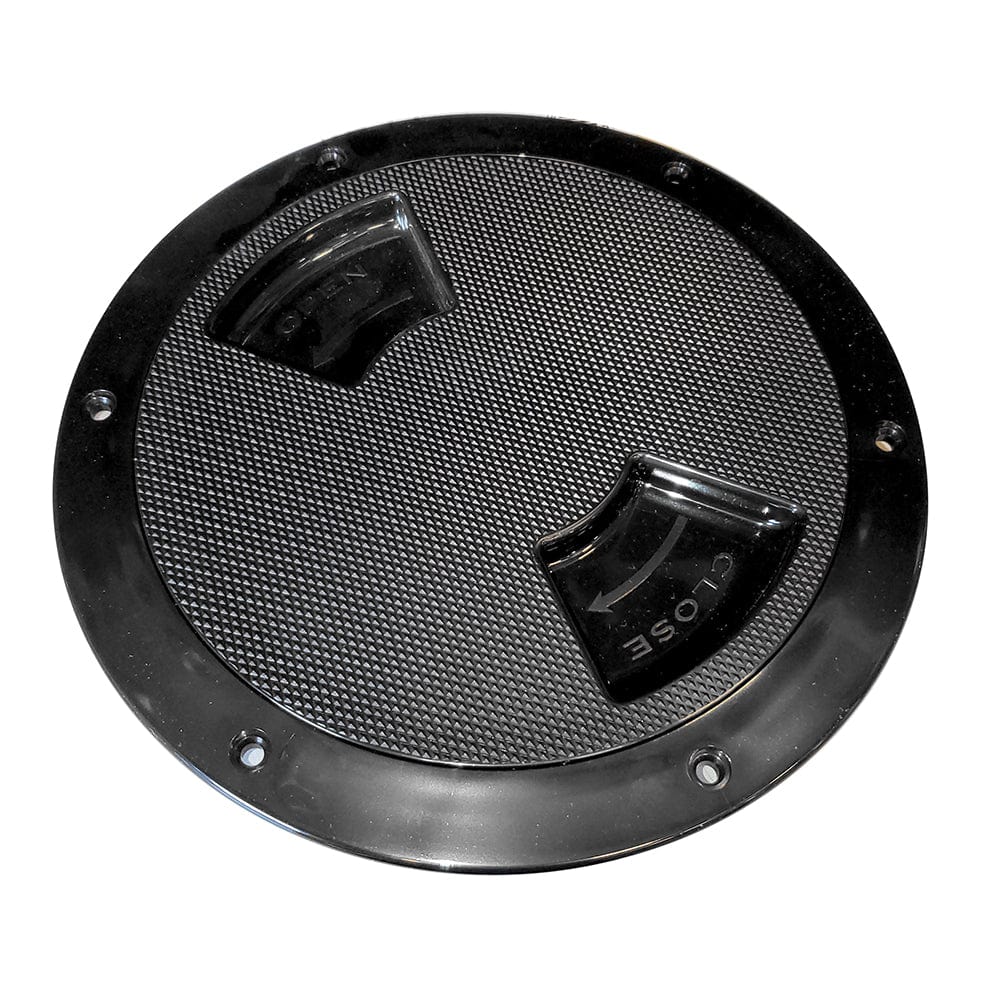 Sea-Dog Quarter-Turn Textured Deck Plate w/Internal Collar - Black - 5" [336357-1] - The Happy Skipper