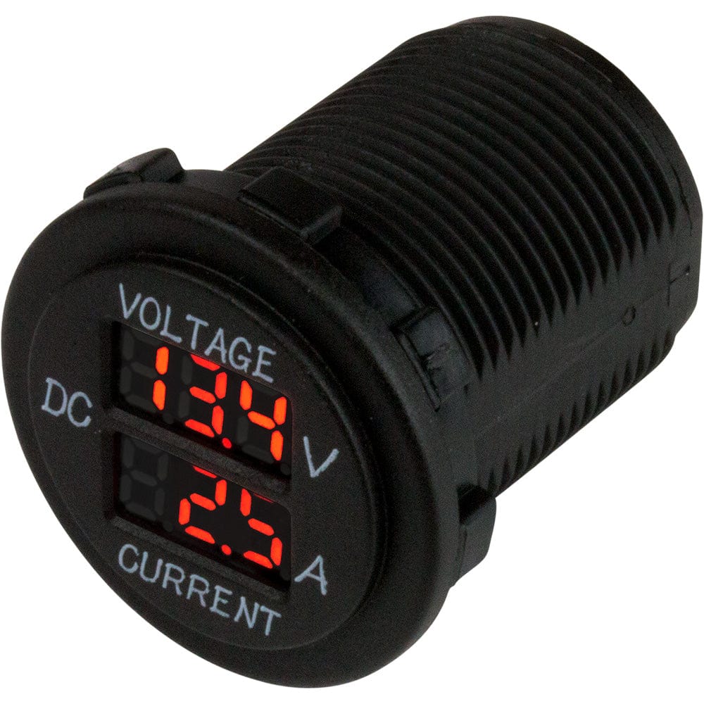 Sea-Dog Round Voltage Amp Meter - 6V-30V 0 Amp - 10 Amp Meter [421625-1] - The Happy Skipper