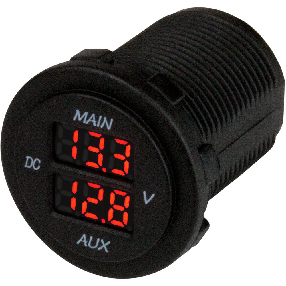 Sea-Dog Round Voltage Meter 5V-15VDC w/Rainbow Dial [421616-1] - The Happy Skipper