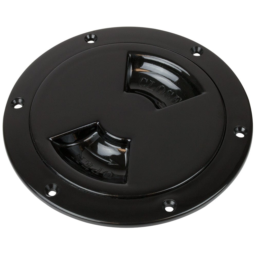 Sea-Dog Smooth Quarter Turn Deck Plate - Black - 4" [336145-1] - The Happy Skipper