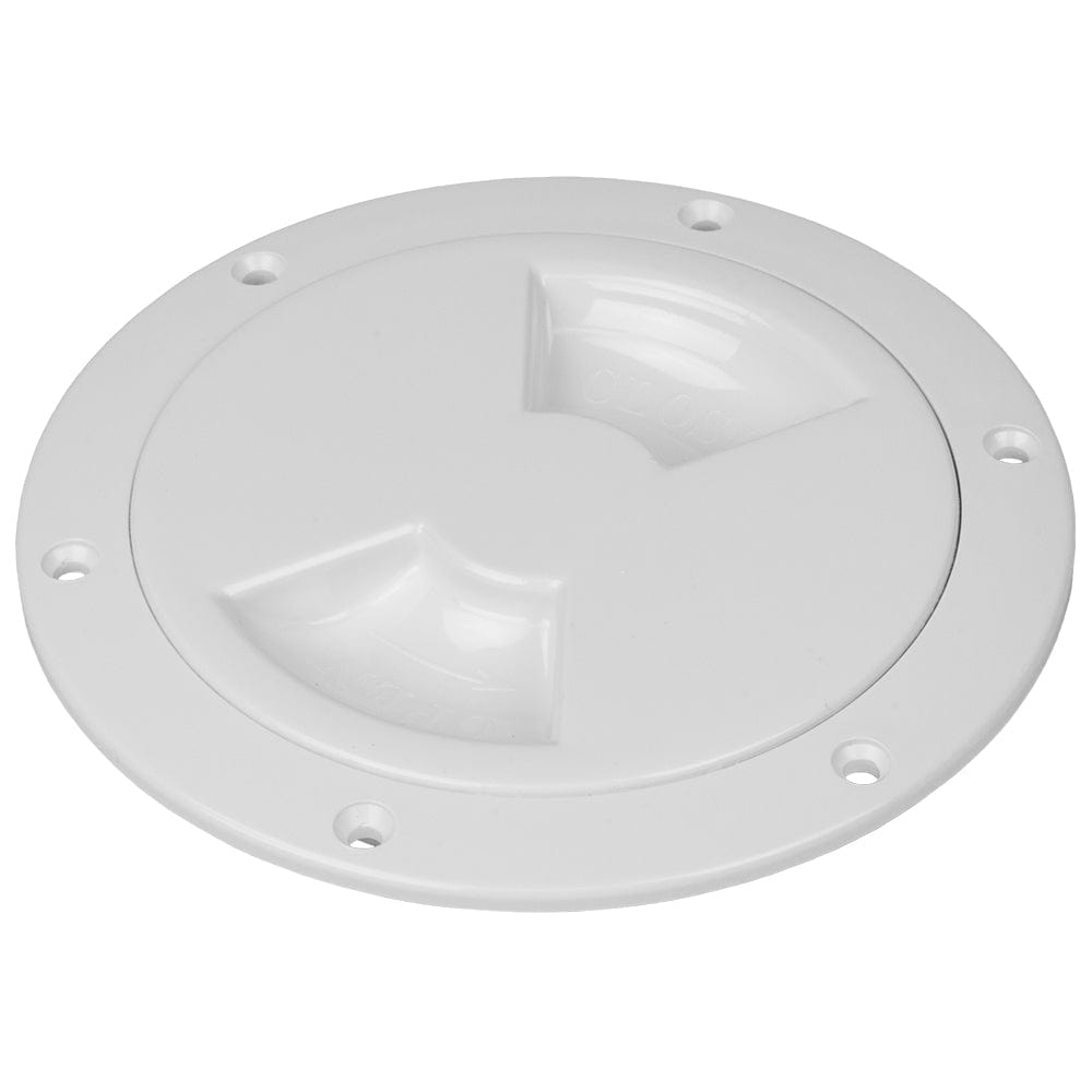 Sea-Dog Smooth Quarter Turn Deck Plate - White - 4" [336140-1] - The Happy Skipper