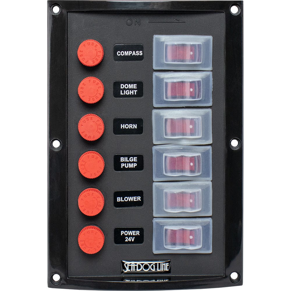 Sea-Dog Splash Guard Switch Panel Vertical - 6 Switch [424116-1] - The Happy Skipper