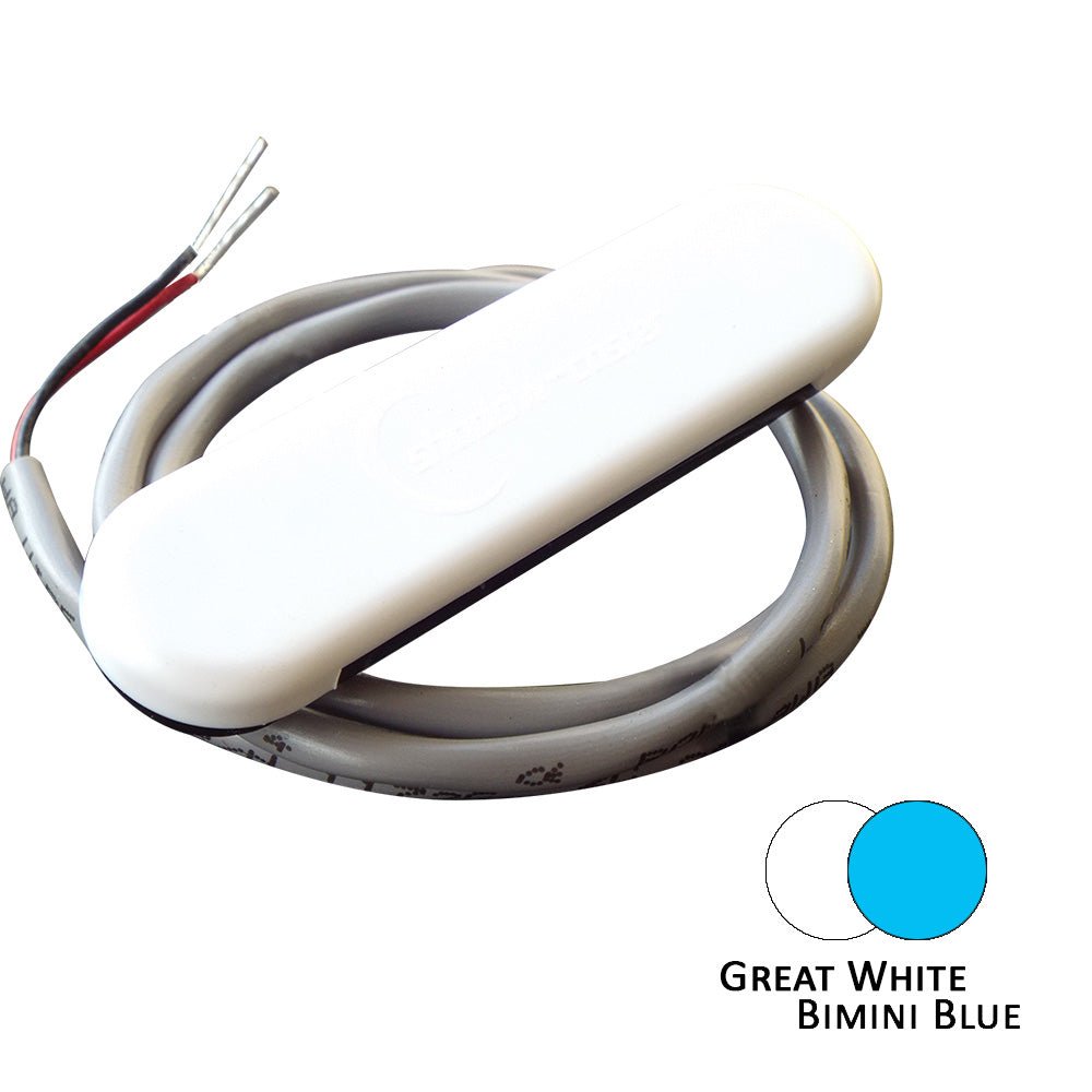Shadow-Caster Dual Color Courtesy Light w/2 Lead Wire - White Abs Cover - Great White/Bimini Blue [SCM-CL-BB/GW] - The Happy Skipper
