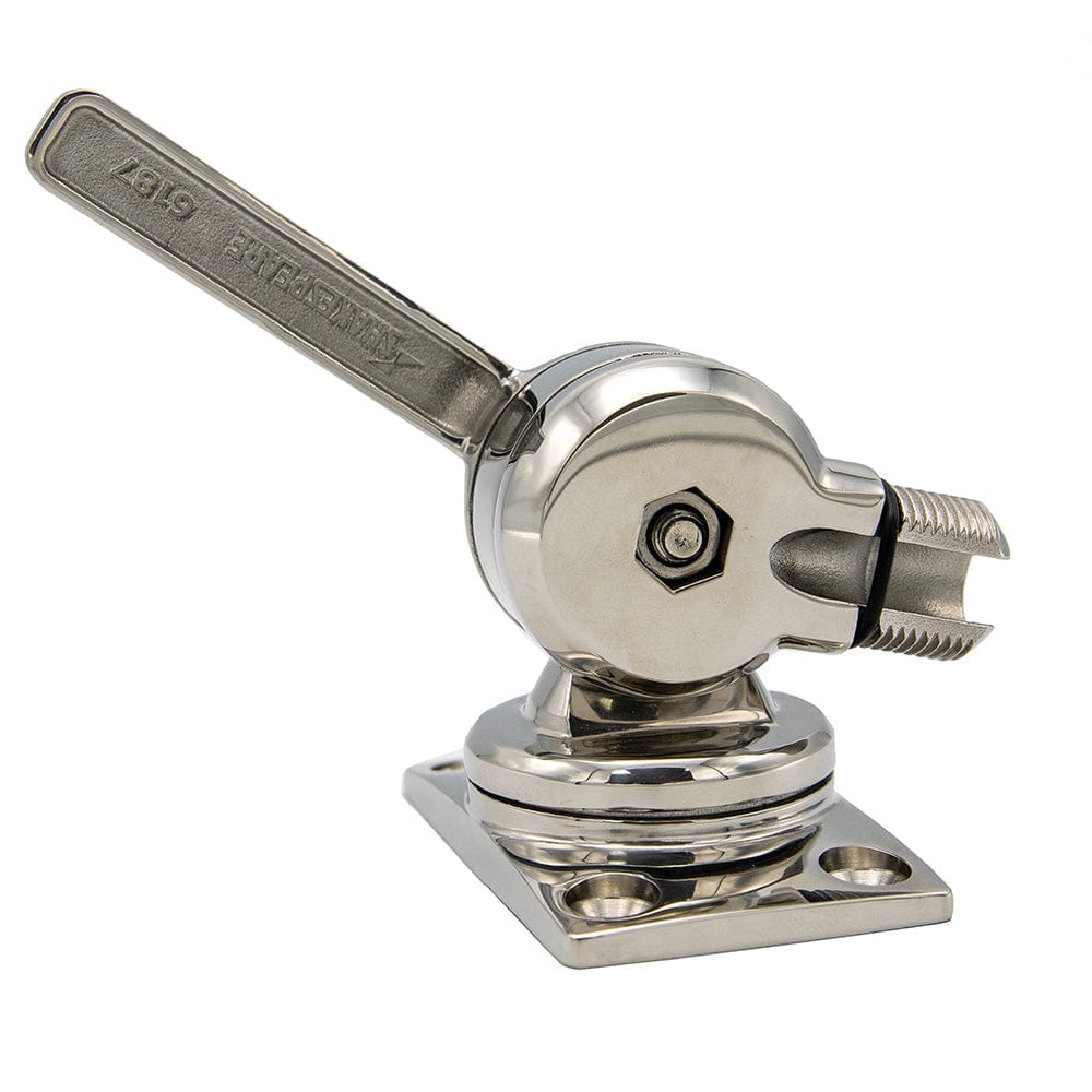 Shakespeare 6187 Sleek Compact Stainless Steel Rotatable 4-Way Ratchet Mount [6187] - The Happy Skipper