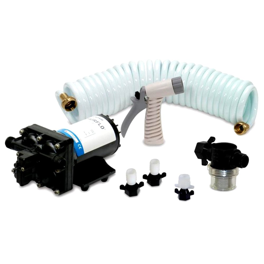 Shurflo by Pentair BLASTERII Washdown Kit - 12VDC, 3.5GPM w/25 Hose, Nozzle, Strainer Fittings [4338-121-E07] - The Happy Skipper