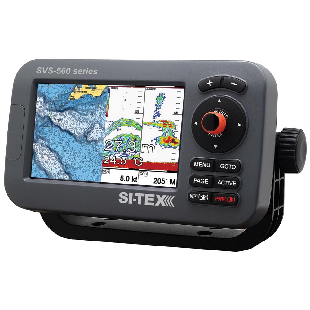 SI-TEX SVS-560CF-E Chartplotter - 5" Color Screen w/External GPS & Navionics+ Flexible Coverage [SVS-560CF-E] - The Happy Skipper