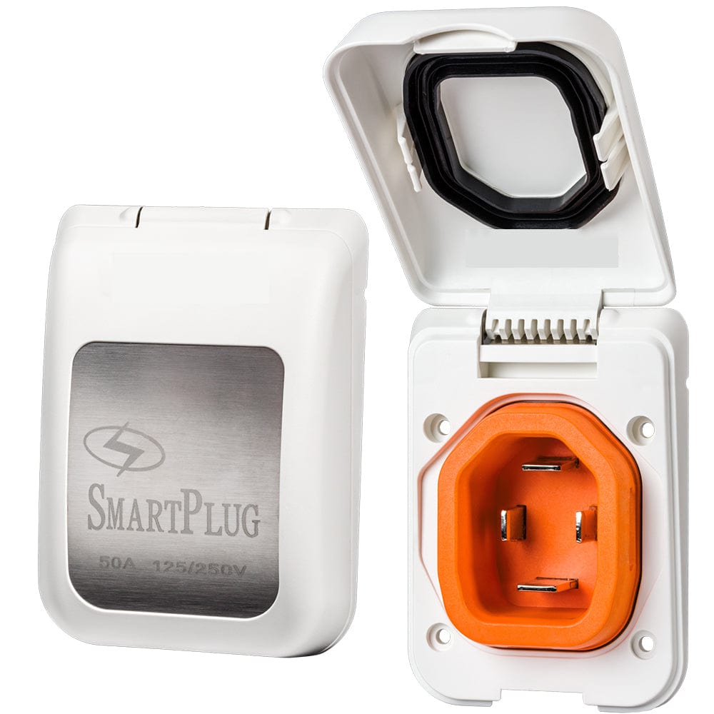 SmartPlug 50 AMP Male Non-Metallic Inlet Cover - White [BM50PW] - The Happy Skipper