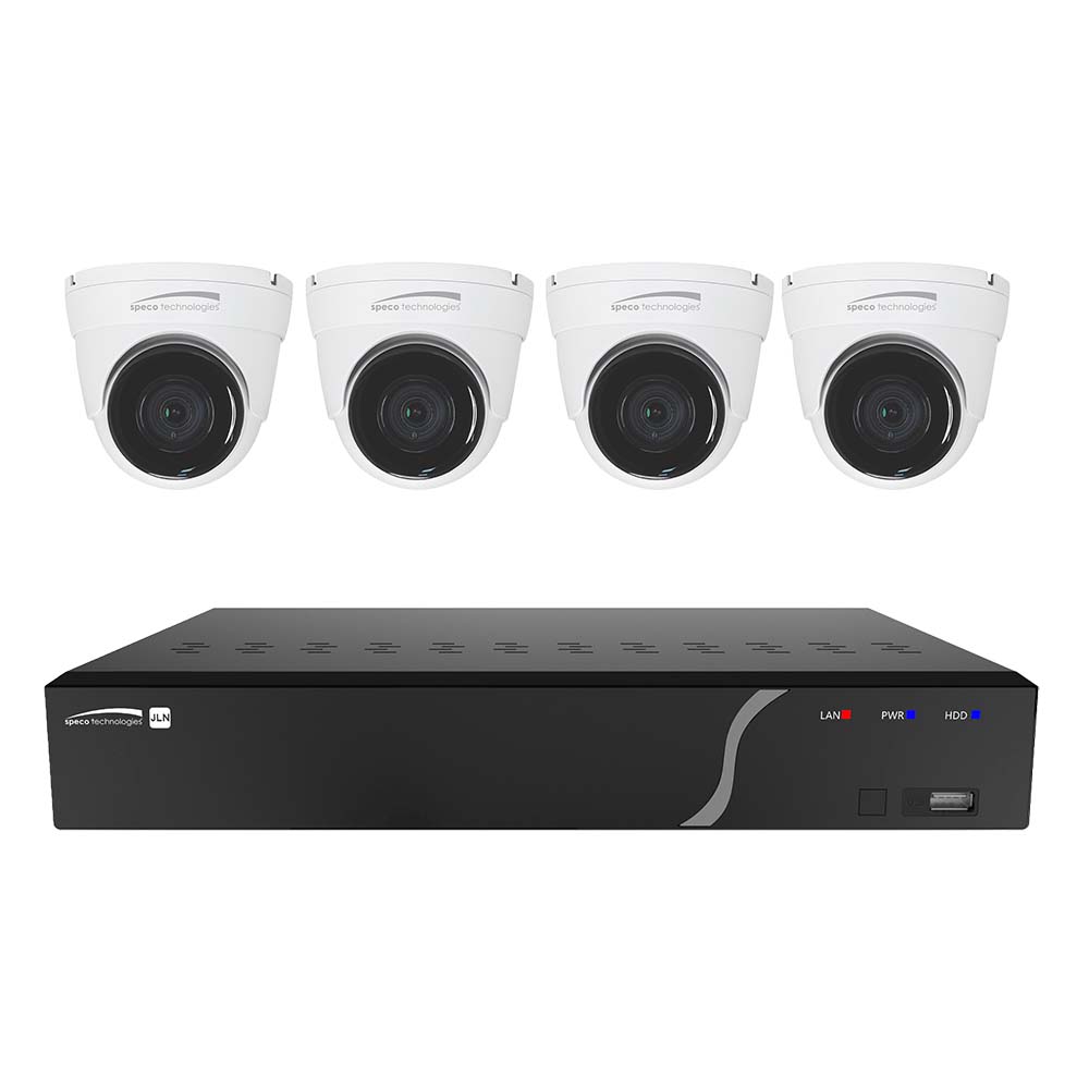Speco 4 Channel NVR Kit w/4 Outdoor IR 5MP IP Cameras 2.8mm Fixed Lens, 1TB Kit NDAA [ZIPK4N1] - The Happy Skipper