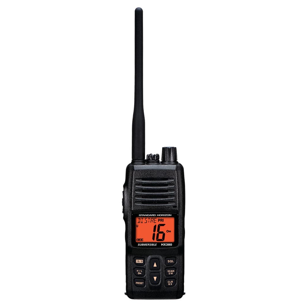 Standard Horizon HX380 5W Commercial Grade Submersible IPX-7 Handheld VHF Radio w/LMR Channels [HX380] - The Happy Skipper