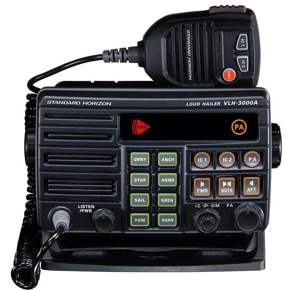 Standard Horizon VLH-3000A 30W Dual Zone PA/Loud Hailer/Fog w/Listen Back & 2 Optional Intercom Stations [VLH-3000A] - The Happy Skipper
