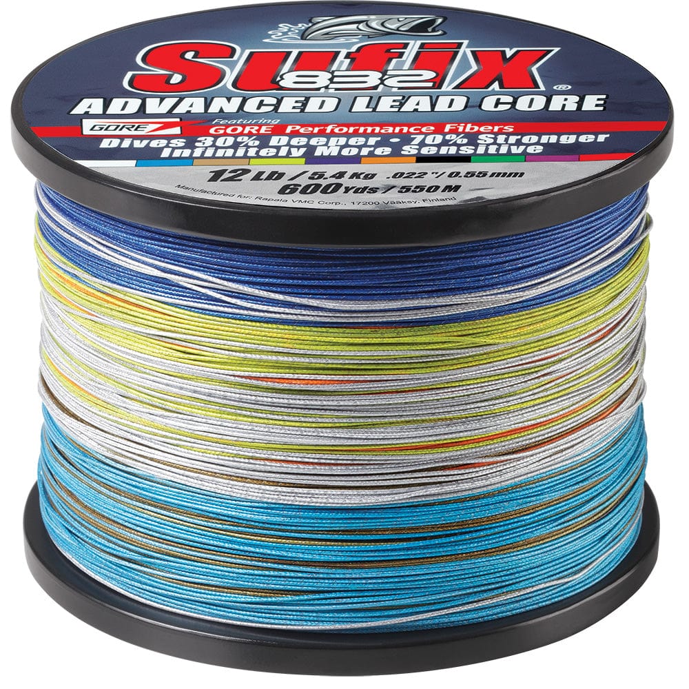 Sufix 832 Advanced Lead Core - 12lb - 10-Color Metered - 600 yds [658-312MC] - The Happy Skipper