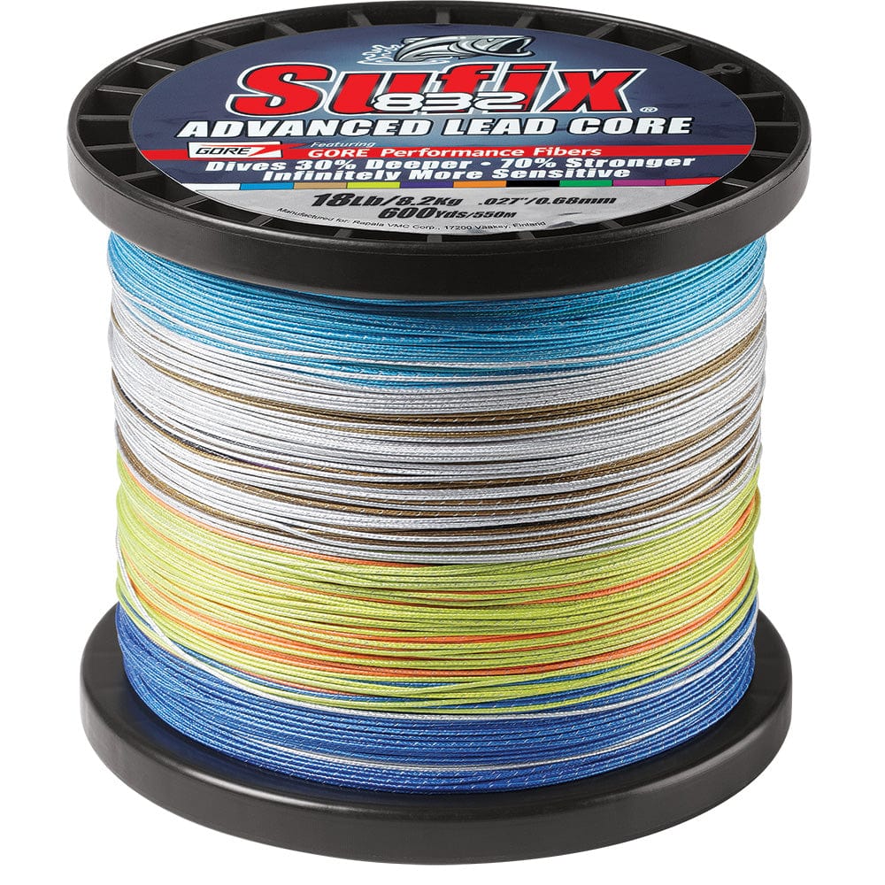 Sufix 832 Advanced Lead Core - 18lb - 10-Color Metered - 600 yds [658-318MC] - The Happy Skipper