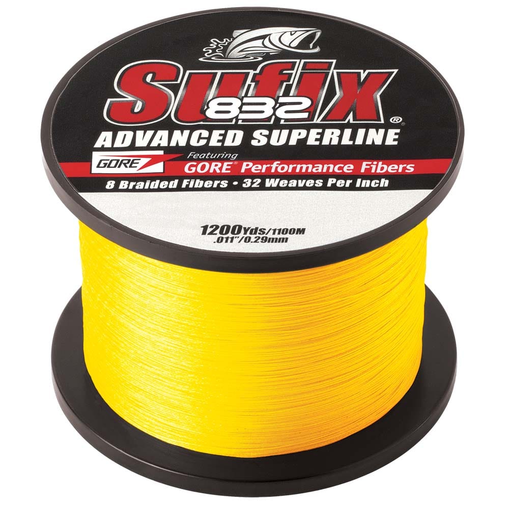 Sufix 832 Advanced Superline Braid - 10lb - Hi-Vis Yellow - 1200 yds [660-310Y] - The Happy Skipper